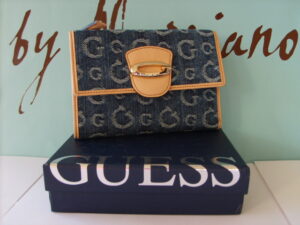Guess by Marciano Ladies Timeless Purse Demin Blue Facric/Leathe