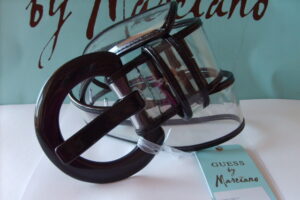 Guess by Marciano Ladies Wide Fashion Belt Clear/Black